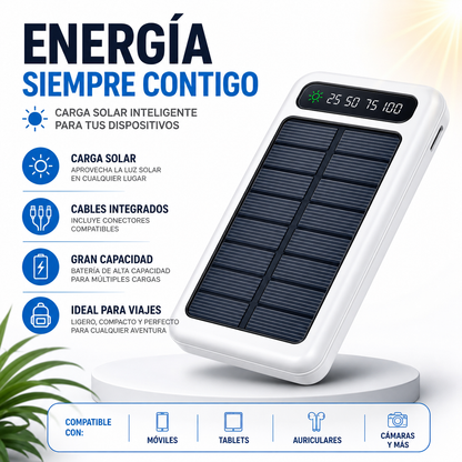 Batería Solar 20.000mAh con Cables NovoKosmo™