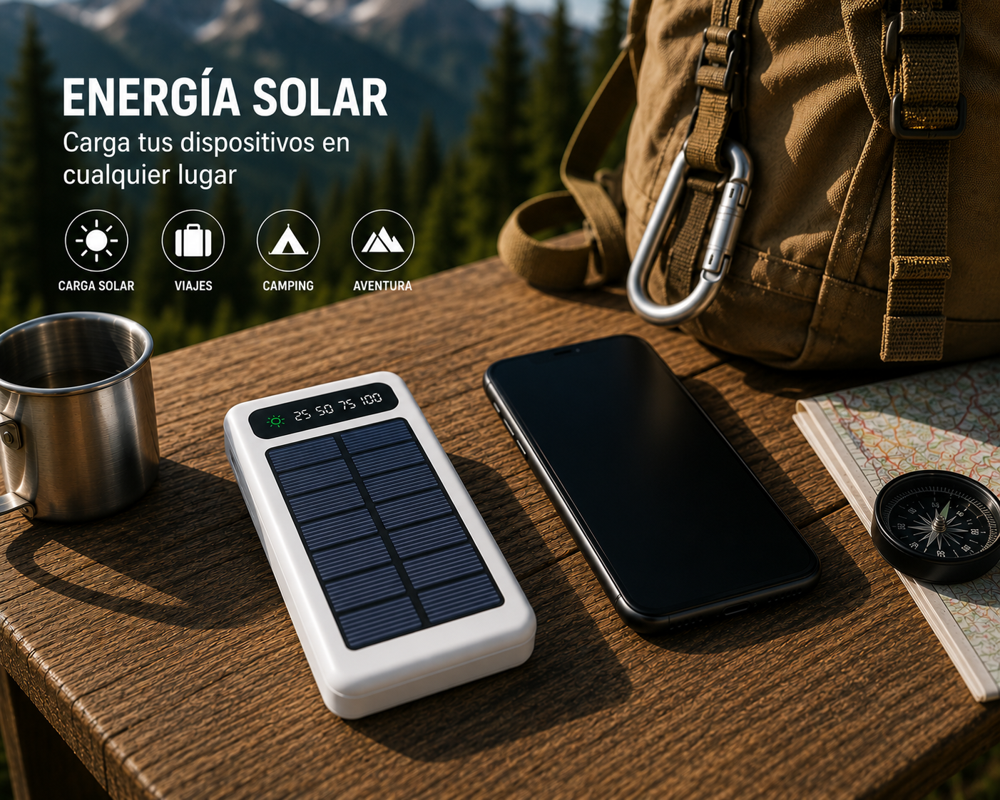 Batería Solar 20.000mAh con Cables NovoKosmo™
