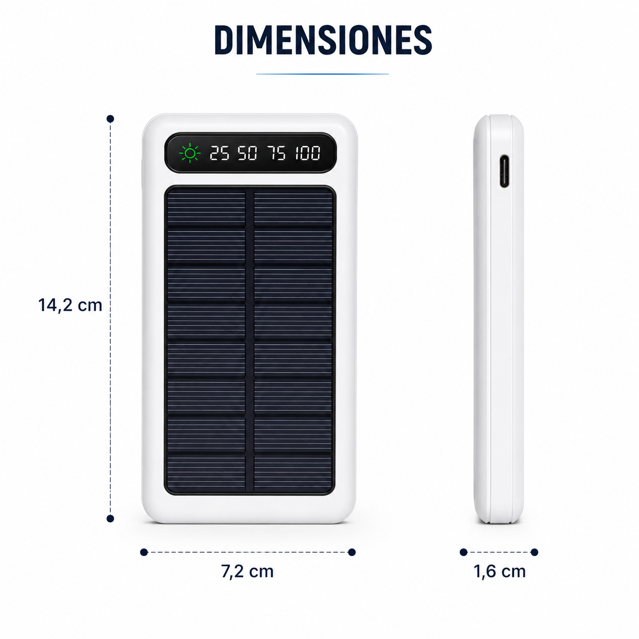Batería Solar 20.000mAh con Cables NovoKosmo™